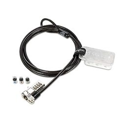 Kensington - Câble de Sécurité à Combinaison Universel 3-en-1 pour Ordinateur Portable, Câble Antivol de 1,8 m en Acier Carbone, K62316WW