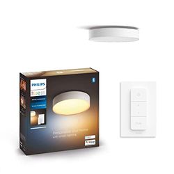 Philips Hue Enrave liten vit (inkluderar en Hue Dimmer Switch): takplafond, Philips Hue White Ambiance, 9.6W, 2200-6500 kelvin, Zigbee & BT, röststyrning via Amazon Alexa, Google Home, Siri