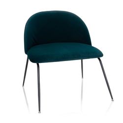 hjh OFFICE VELVO 645055 Fauteuil Visiteur rembourré en Velours avec Pieds en métal Bleu pétrole