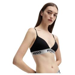 HUGO Dames driehoek sportief logo, zwart 2, XS, Zwart, XS