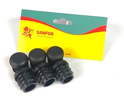 Sanfor Binnenschaal, bescherming voor voeten en buizen, 25 mm, steunstokken, vloerbescherming, antislip, hechtend, zwart, 12 stuks
