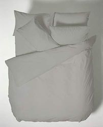 Plain Geverfd Katoen Percal Donkergrijs 200TC Flat Sheet 240 x 280 cm