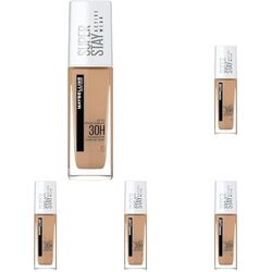 Maybelline New York Foundation, Superstay Active Wear 30 Hour Long-Lasting Liquid Foundation, Lightweight Feel, Water, Sweat and Transfer Resistant, 30 ml, Shade: 10, Ivory (Pack of 5)