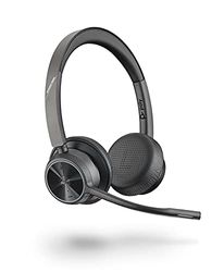 Poly - Voyager 4320 UC Wireless Headset (Plantronics) - Headphones with Boom Mic - Connect to PC/Mac via USB-C Bluetooth Adapter, Cell Phone via Bluetooth - Works with Teams (Certified), Zoom & More