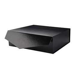 PACKHOME Boîtes Cadeaux avec couvercles de Taille Moyenne (9,5 x 7 x 4 mm) - Boîtes Cadeaux Robustes - Boîtes de Rangement pour Emballage Cadeau - Noir Mat, Grande boîte Noire, 1 Box