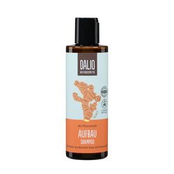 DALIO Shampooing reconstituant – Nettoyage doux pour cheveux clairsemés, stimule la pousse des cheveux, avec gingembre bio, caféine bio et protéines de riz, cosmétique naturel certifié végétalien 200