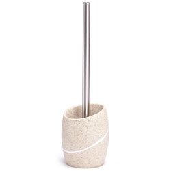 MSV 141595 - poliresina malua escova de casa de banho com suporte, cor bege