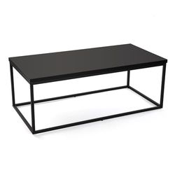 Versa Table Basse de Style Industriel, Dimensions (H x L x L) 45 x 60 x 120 cm, métal Noir