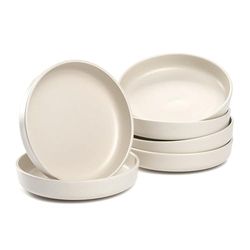 LEONARDO HOME Roma 027260 Lot de 6 assiettes plates, diamètre 19,7 cm, passent au micro-ondes et au lave-vaisselle, empilables, vaisselle en céramique pour 6 personnes, en faïence, surface légèrement
