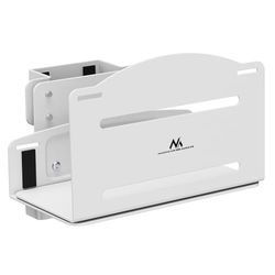Maclean MC‑116 CPU‑houder 122‑212 mm Diepte Verstelbaar | Muur of Paal Bevestiging | Tot 10 kg Draagvermogen | Inclusief Veiligheidsriemen | Strak Design (Wit)