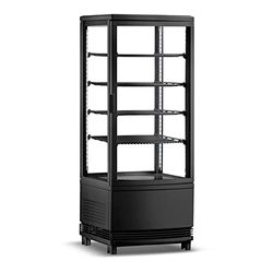 Stalwart DA-CL98RB Countertop Display Fridge 98 litres 4 Shelves Black 2 Curved Doors Front Back