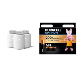 tado° BASICPack de 3 Têtes Thermostatiques Connectées et Intelligentes – Accessoire pour Thermostat Connecté et Intelligent – Vannes thermostatiques pour radiateurs – Installation facile + Piles AA Du