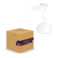 Philips Hue White & Color Ambiance Suspension Flourish Blanc Compatible Bluetooth, Fonctionne avec Alexa