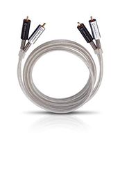 OEHLBACH Silver Express 200 - Set di cavi RCA stereo di prima qualità per lettore CD e amplificatore, SPOFC e schermatura a 2 strati, 2 m, colore: Argento