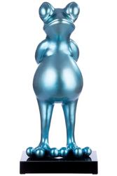 Sculpture, Frog, Synthetic resin, blue, PU 1, L. 30 cm, W. 30 cm, H. 68 cm