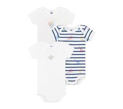 Petit Bateau Baby Us Rompertjes met korte mouwen (Pack van 3), Variant 1, 6 maanden