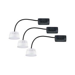 Paulmann 92472 Pannello a incasso LED modulo Choose Coin set da 3 tondo 50 mm 3x6W 3x470lm 230V 2700K satinato spot da soffitto plastica 18 W, Insieme di 3