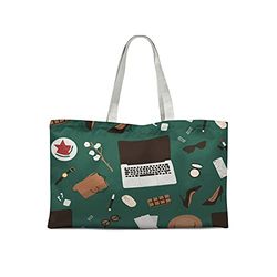 Bonamaison Printed Tote Bag, Reusable Grocery Bag, Shopping Bag, Machine Washable, Foldable, Canvas Cloth Bag with Handles, 47x42 Cm