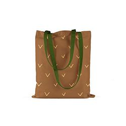 Bonamaison, 100% Katoen Bedrukte Draagtas, Herbruikbare Boodschappentas, Boodschappentas, Milieuvriendelijk, Opvouwbaar, Canvas Stoffen Tas Met Groene Handvatten, 34X40 Cm - Vervaardigd in Turkije