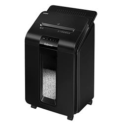 Fellowes Paper Shredder for Home Office Use - 100 Sheet Auto Feed, 10 Sheet Manual Feed Mini Cut Shredder - AutoMax 100M Hybrid Shredder with Sleep Mode Feature & 23L Bin - Advanced Security P4, Black