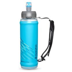 HydraPak SkyFlask Speed ​​350 ml - Borraccia morbida portatile pieghevole e leggera - (350 ml/12 oz) - Cinghia regolabile con passante per il pollice, tappo antigoccia, Blu Malibu