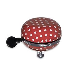 BASIL Big Bell Polkadot campainha de bicicleta, mulher, vermelho, tamanho único