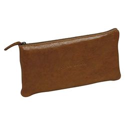 Clairefontaine 106513C – een multifunctioneel plat etui van leer 22 x 11 cm – Flying Spirit collectie – kleur cognac