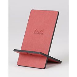 RHODIA 194414C - Support pour Téléphone Mobile Nacarat - 8 x 8,5 x 13 cm - Extérieur Simili Cuir - Collection Home Office rama - Organisation de Bureau & Rangement Design