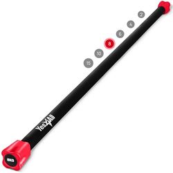 Yes4All Total Body Weighted Workout Bar 2-15 kg, Barbell for lifting for Aerobic, Yoga, Pilates and Exercise Strength Training in Home & Gym, Weighted bar Racks, Single/Combo