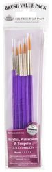 Royal Brush Set di pennelli in Oro Taklon - 5/Pkg