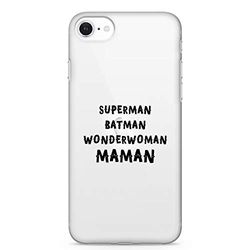 Zokko iPhone Se Superman Batman Wonderwoman Mom fodral - mjukt genomskinligt bläck svart