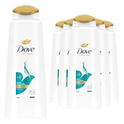 Dove Nutritive Solutions Daily Moisture 2 in 1 Shampoo + Conditioner shampoo and conditioner that leaves hair silky smooth for dry, damaged hair 6x 400 ml