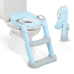 KikkaBoo Toiletopzetstuk voor kinderen met LEA-ladder, geurneutrale reduceerder, opvouwbaar en verstelbaar, anatomisch design, afneembare en zachte bekleding, handgrepen, antislip, vanaf 18 maanden,