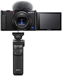 Sony Vlog Camera ZV-1 Fotocamera Digitale con Schermo LCD Direzionabile Ottima per Vlog e Video 4K + GP-VPT2BT Shooting Grip Bluetooth con Funzione Telecomando Wireless e Treppiedi, Nero