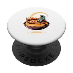 Astronauta en Crème Brûlée Galaxia Espacio Postre Arte PopSockets PopGrip Adhesivo