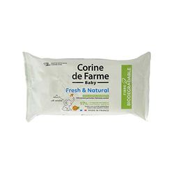 Corine de Farme - Lingettes Change Fresh & Natural - Lingettes Nettoyantes Bébé - 97% d'Ingrédients Naturels pour Peaux Sensibles - Fabrication Écoresponsable - Fabriqué en France - 56 Pcs