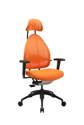 TOPSTAR Silla de Oficina Open Art 2010 con reposabrazos Ajustables en Altura y reposacabezas, Color Naranja