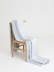 Alpaca Loca Plaid/Throw Double Light Grey & White - Alpaca Wool