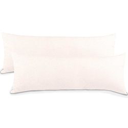 aqua-textil Classic Line Conjunto de 2 fronhas (40 x 145 cm, algodão, 40 x 145 cm, fecho de correr), cor branca