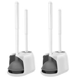 SetSail Toilet Brush and Plunger Set for Bathroom Cleaning 2 Pack Heavy Duty Toilet Bowl Brush and Plunger Deeply Cleaning Toilet Brush Hidden
