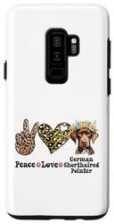 Custodia per Galaxy S9+ Peace Love tedesco a pelo corto Pointer Amanti dei cani mamma e papà