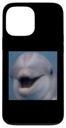 Funny Cute Smiling Dolphin Face Meme Blurry Photo Case for iPhone 13 Pro Max