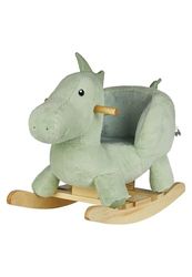 Sterntaler Schommeldier Dino Rexi - schommeldier van knuffelig pluche en zacht zitvlak - hobbelpaard voor kinderen - speelgoed wip voor baby en kinderen, poedergroen