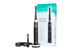 Meriden Brosse à dents sonique Sonic Brosse à dents de voyage avec porte-brosse à dents Smart 2 x embouts, 3 modes, minuteur, câble USB et adaptateur UE Noir