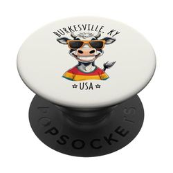 Burkesville KY USA Divertido diseño de dibujos animados de vaca PopSockets PopGrip Adhesivo