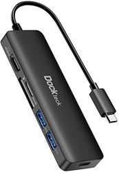 Dockteck USB C Hub, 6-in-1 Dock USB C Adapter met 4K 60Hz HDMI 100W PD 2 USB-3.0 Datapoorten SD/microSD voor MacBook Pro/Air M1/M2, iPad Pro/Mini 6, Surface Pro 8, Samsung en meer