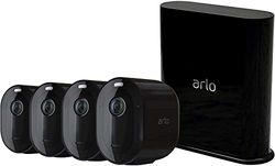 Arlo Pro3 Wireless Home Security Camera System CCTV, WiFi, 6-Month Battery Life, Colour Night Vision, Indoor or Outdoor, 2K HDR, 2-Way Audio, Spotlight, 160° View, Alarm, 4 Camera Kit, VMS4440B