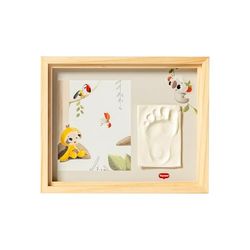 Tiny Love Simple Photo Frame, Empreinte Pied Main Bebe, Kit Argile Photo Bebe, Souvenir Nouveau-né Personnalisé, Testé Dermatologiquement, Cadeau Naissance, Kit Tout-en-un, Tiny Creations, Bois