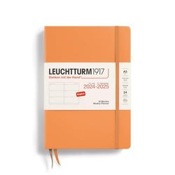 LEUCHTTURM1917 370721 Agenda semana vista Medium (A5) 2025, 18 meses (07.2024-12.2025), Tapa Dura, Apricot, Inglés