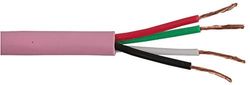 Pro Power 4CSPKCBL0.75PK100 m 4-Core Unscreened Speaker Cable, 24/0.20 mm, Pink, 100 m